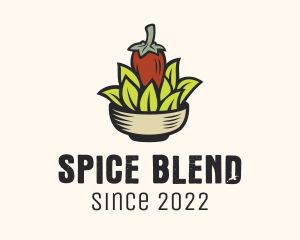 Seasoning - Natural Chili Pepper Bowl logo design