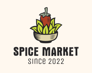 Natural Chili Pepper Bowl logo design