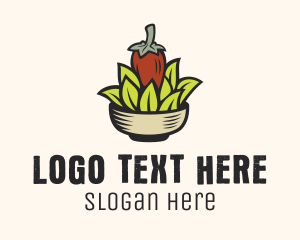 Natural Chili Pepper Bowl Logo