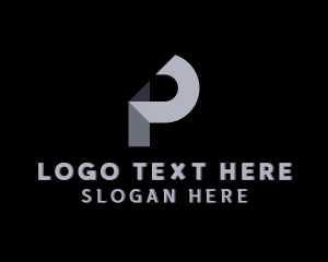 Creative Agency - Paper Fold Geometric Letter P logo design