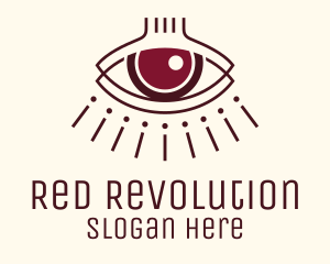 Red Tribal Aesthetic Eye logo design