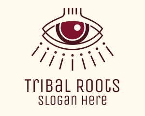 Red Tribal Aesthetic Eye logo design