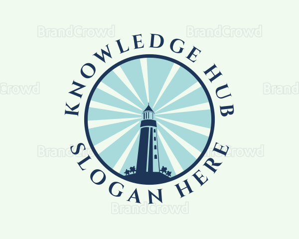 Blue Lighthouse Beacon Logo