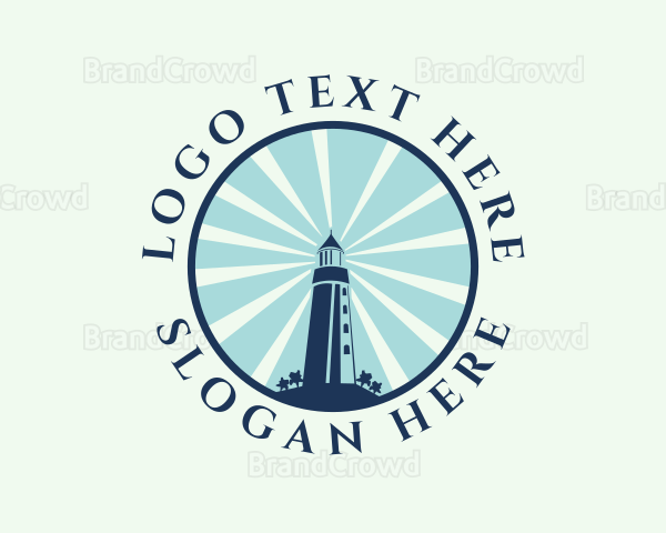 Blue Lighthouse Beacon Logo