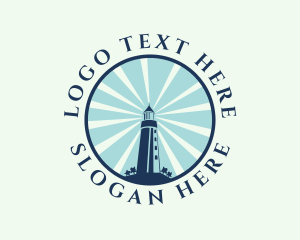 Lighthouse - Blue Lighthouse Beacon logo design