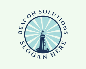 Beacon - Blue Lighthouse Beacon logo design