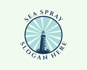 Blue Lighthouse Beacon logo design