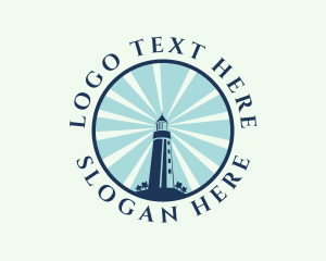 Blue Lighthouse Beacon Logo
