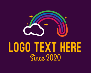 Gender Fluid - Magical Rainbow Cloud logo design