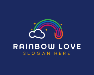 Lesbian - Magical Rainbow Cloud logo design