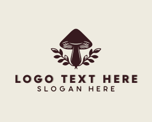 Herbal - Organic Garden Mushroom logo design