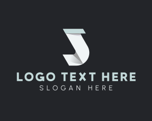 Black And White - Architecture Origami Letter J logo design