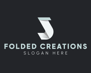 Folded - Architecture Origami Letter J logo design