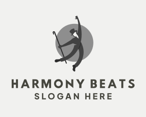 Rhythmic - Gray Gentleman Dancer logo design