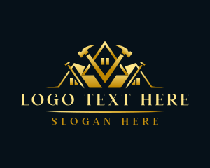 Luxury Hammer Construction logo design