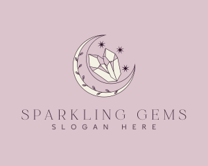 Cosmic Moon Gem logo design