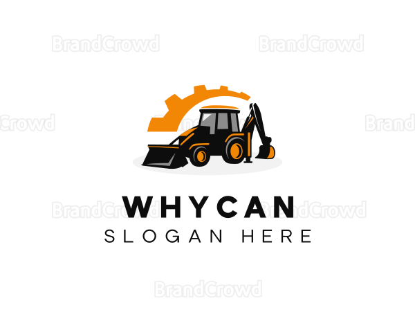 Construction Backhoe Heavy Equipment Logo