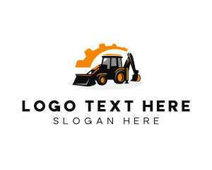 Cogwheel - Construction Backhoe Heavy Equipment logo design