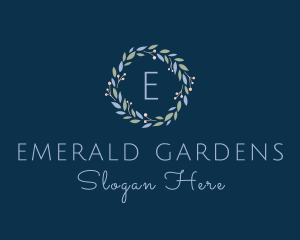 Ornamental Flower Wreath logo design