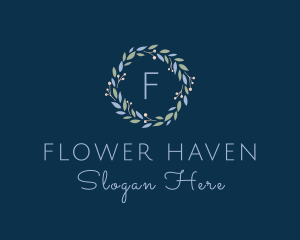 Ornamental Flower Wreath logo design