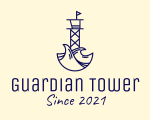Watchtower - Blue Watchtower Structure logo design