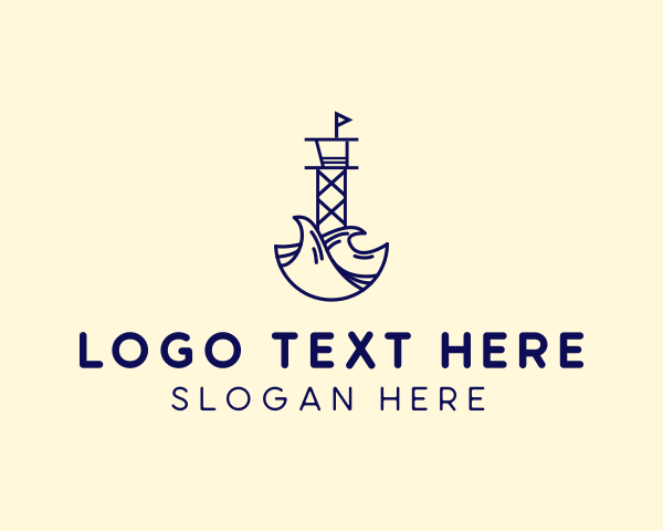 Scene - Blue Coastal Watchtower logo design