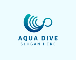 Ocean Wave Lines logo design