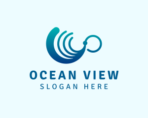 Ocean Wave Lines logo design