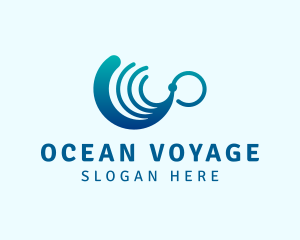 Ocean Wave Lines logo design