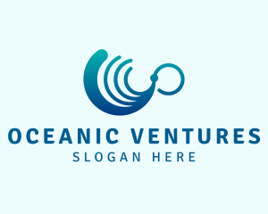 Ocean Wave Lines logo design