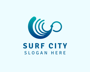 Ocean Wave Lines logo design