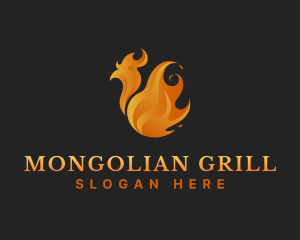 Chicken Fire Grill logo design