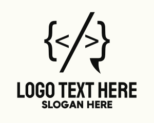 Language - Tech Programming Code logo design