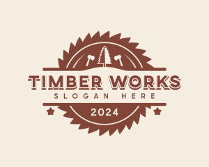 Lumber - Tree Saw Lumber logo design
