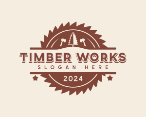 Tree Saw Lumber logo design