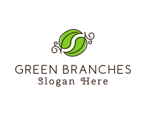 Green Herbal Leaves logo design