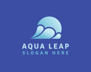 Aqua Waves Sun Droplet logo design