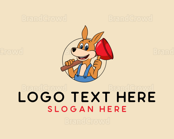 Plunger Kangaroo Handyman Logo