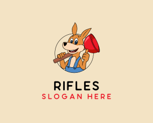 Plunger Kangaroo Handyman Logo