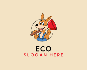 Sanitary - Plunger Kangaroo Handyman logo design