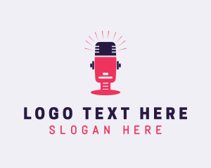 Vlogger - Audio Mic Podcast logo design