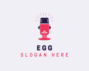Vlogger - Audio Mic Podcast logo design