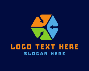 Logistics - Directional Arrow Cube logo design