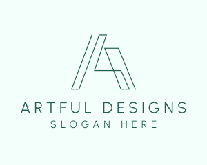 Modern Geometric Letter A logo design