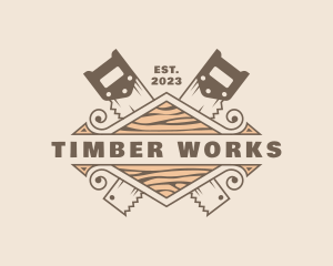 Saw Wood Carpentry logo design