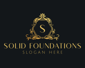 Golden Floral Beauty Boutique Logo