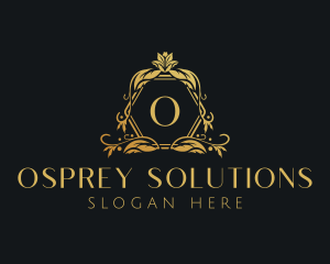 Golden Floral Beauty Boutique logo design