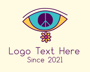Contact Lens - Hippie Peace Eye logo design