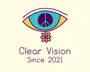 Hippie Peace Eye logo design