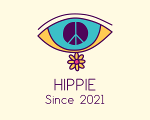 Hippie Peace Eye logo design